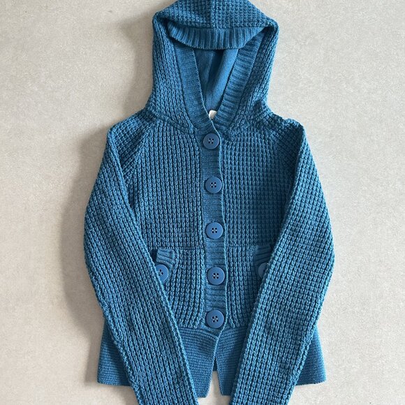 H&M Blue Wool Blend Hooded Cardigan ALT Luna Lovegood - Picture 3 of 8